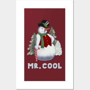 Mr Cool Snowman Humor Posters and Art